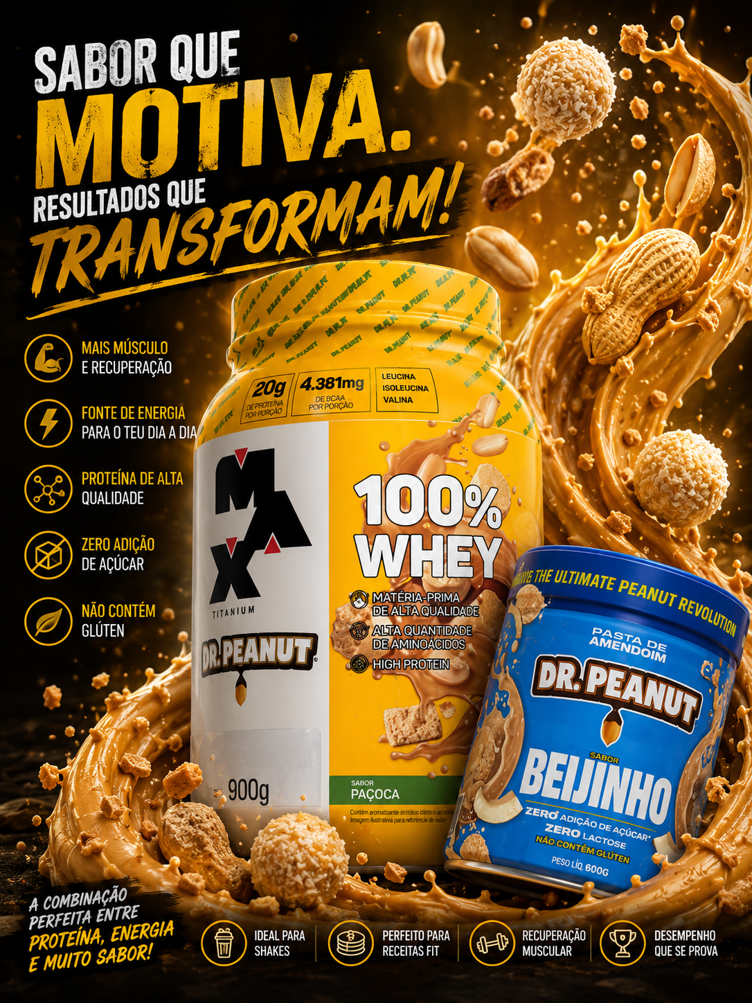 Pack Whey Paçoca + Pasta Beijinho